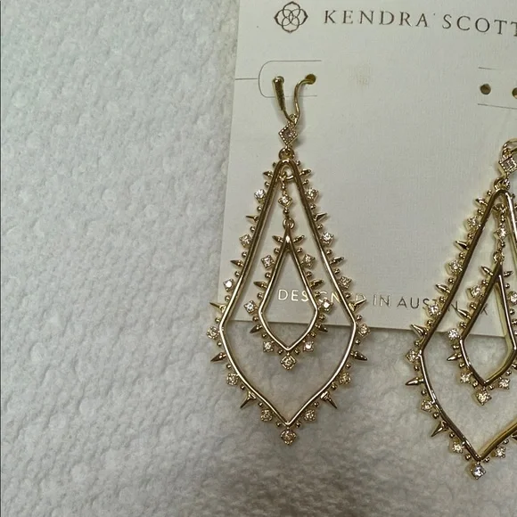 Kendra Scott Gold Geometric Earrings - Picture 2 of 8